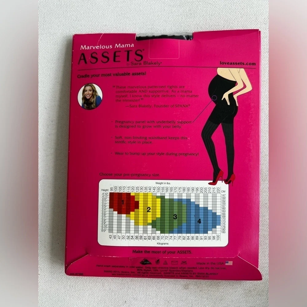 Spanx Assets Mama Stripe Tights, Maternity Black Size 1 A Shapes/Firms 873M
